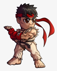 Cartoon,fictional Art,style - Street Fighter Chibi Ryu, HD Png Download, Transparent PNG