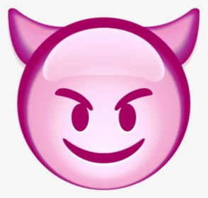 Devil Emoji - Pink Devil Emoji Png, Transparent Png, Transparent PNG