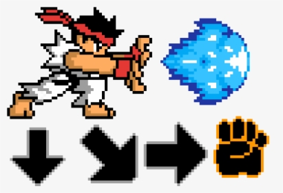 Ryu Hadouken Pixel Art, HD Png Download, Transparent PNG