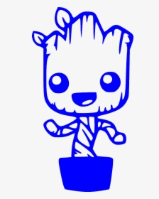 Baby Groot Dancing Guardians Of The Galaxy Funny Car - Baby Groot Easy Drawing, HD Png Download, Transparent PNG