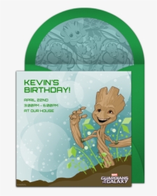 Gotg Baby Groot Online Invitation - Baby Groot Birthday Invitation, HD Png Download, Transparent PNG