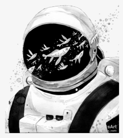 Astronaut In Space Drawing, HD Png Download, Transparent PNG