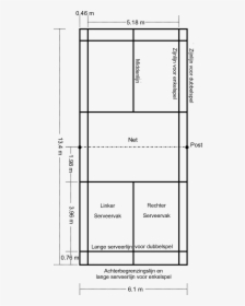 Badminton Veld Groot - Size Diagram Badminton Court, HD Png Download, Transparent PNG