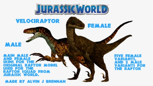 Velociraptor Clipart Jurassic World - Jurassic Park 2 Male Velociraptor, HD Png Download, Transparent PNG