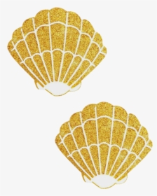 Gold Fairy Dust Glitter Mermaid Shell Pasties - Gold Glitter Seashell Clip Art, HD Png Download, Transparent PNG
