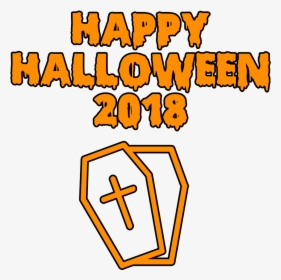 Happy Halloween 2018 Scary Coffin Bloody Font, HD Png Download, Transparent PNG