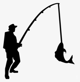 Transparent Fisherman Silhouette Png - Man Fishing Silhouette, Png Download, Transparent PNG