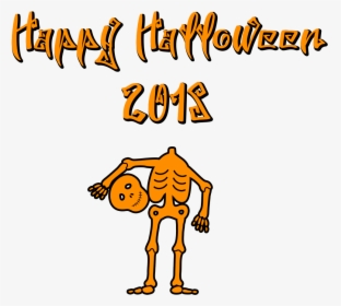 Happy Halloween 2018 Scary Font Skeleton - Happy Halloween 2018 Png, Transparent Png, Transparent PNG