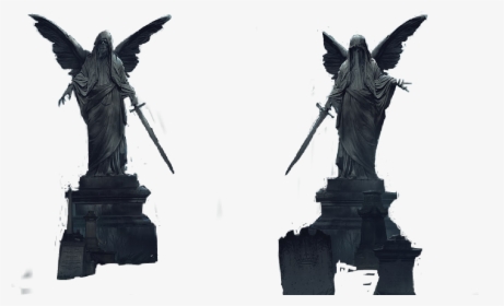 #statues #gaurdians #cemetery #dark #horror #haunted - Statue, HD Png Download, Transparent PNG
