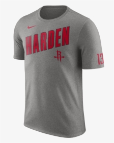 Men S Houston Rockets Nike James Harden Slanted Name - Houston Rockets Nike Grey Practice, HD Png Download, Transparent PNG