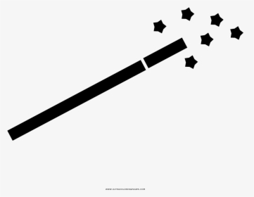 Magic Wand Coloring Page - Wand, HD Png Download, Transparent PNG
