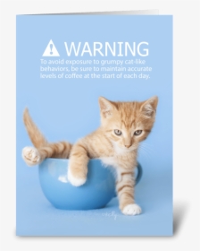 Grumpy Coffee Kitten Lol Greeting Card - Kitten, HD Png Download, Transparent PNG