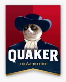 Quaker Logo With Grumpy Cat - Quaker Oats Company, HD Png Download, Transparent PNG