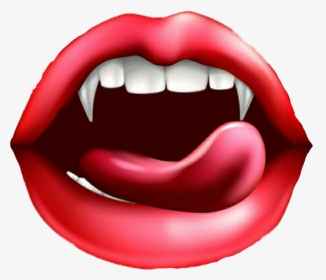 #vampire #teeth #lips #tongue #fangs - Dog 4 Pic 1 Word, HD Png Download, Transparent PNG