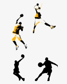 Basketball Court Slam Dunk Clip Art - Basketball Clipart Dunking, HD Png Download, Transparent PNG