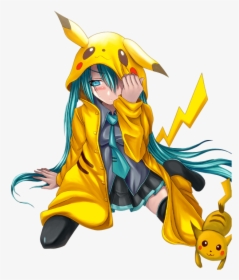 Pikachu And Hatsune Miku, HD Png Download, Transparent PNG