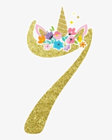 #seven #7 #number7 #number #numero #glitter #unicorn - Numero 7 De Unicornio, HD Png Download, Transparent PNG