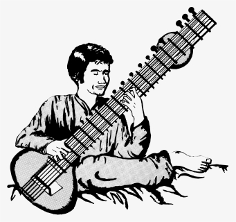 Indian Music Instruments Png - Sitar Player Clipart, Transparent Png, Transparent PNG
