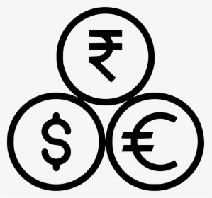 Indian Rupee Dollar Euro Currency Coin Money - Dollar Euro Rupee Png, Transparent Png, Transparent PNG