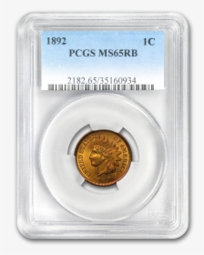 1892 Indian Head Cent Ms-65 Pcgs - Cash, HD Png Download, Transparent PNG