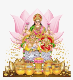 Maha Lakshmi Puja Png Transparent Image - Lakshmi Kubera Images Hd, Png Download, Transparent PNG