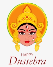 Maa Durga Face Vector , Png Download - Happy Dussehra Maa Durga, Transparent Png, Transparent PNG