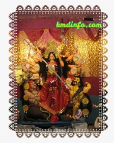 Jambari Sarbojanin Durga Puja Protima - Floral Design, HD Png Download, Transparent PNG