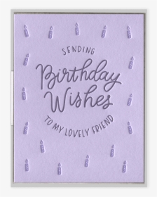 Lovely Birthday Wishes Letterpress Greeting Card - Construction Paper, HD Png Download, Transparent PNG