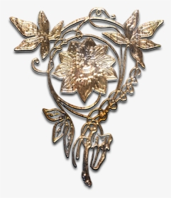 Flower, Brooch, Aged Gold, Metal, Texture, Graphic - Gold, HD Png Download, Transparent PNG