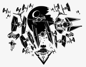 Drawing Spaceships Star Wars - Star Wars Naves Stencil, HD Png Download, Transparent PNG