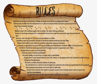 Jungle Kids Rules Png Black And White - Scroll Of Rules Png, Transparent Png, Transparent PNG