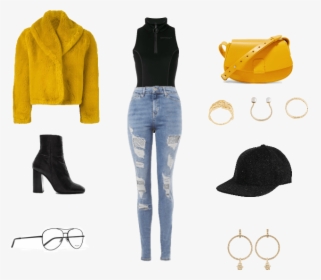 Lack And Yellow - Jeans Cardi B Outfits, HD Png Download, Transparent PNG