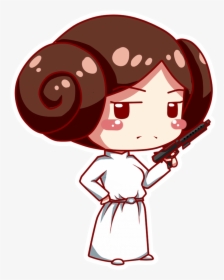 Leia Organa Chewbacca Han Solo Star Wars - Princesa Leia Star Wars Chibi, HD Png Download, Transparent PNG