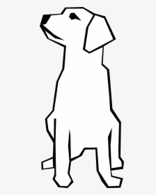 Drawn Dog Straight Line - Line Drawing White On Black Dog, HD Png Download, Transparent PNG