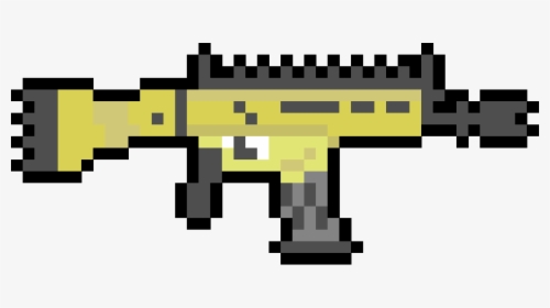 Minecraft Pixel Art Fortnite Scar - Fortnite Guns Pixel Art, HD Png Download, Transparent PNG