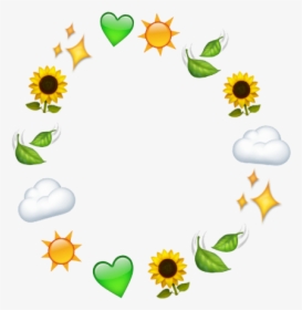 #leaf #emoji #flower #sun #heart #cloud #aesthetic - Cartoon Flower Aesthetic, HD Png Download, Transparent PNG