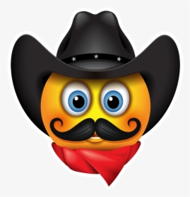 Cowboy Emoji - Emoticon - Western Emoji Cowboy, HD Png Download, Transparent PNG