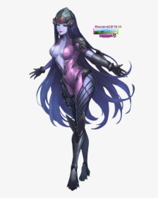 Cartoon - Widowmaker With Hair Down, HD Png Download, Transparent PNG