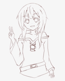 Megumin - Line Art, HD Png Download, Transparent PNG