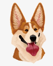 Drawn Corgi Watermelon Dog - Corgi Caricature, HD Png Download, Transparent PNG