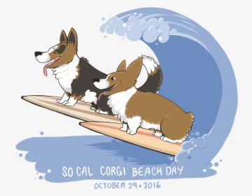 Corgi Beach Day Cartoon, HD Png Download, Transparent PNG