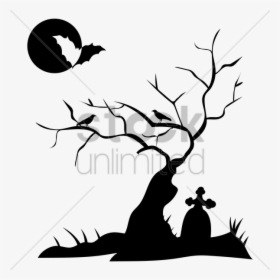 Silhouette Of Grave Clipart Headstone Clip Art - Grave Tree Vector Png, Transparent Png, Transparent PNG