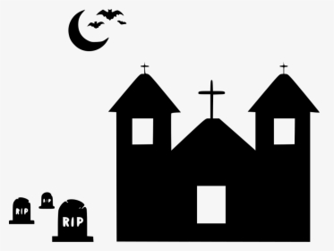 Graveyard Grave Haunted Home House Mansion Scary Spooky - Horror Icon Png, Transparent Png, Transparent PNG