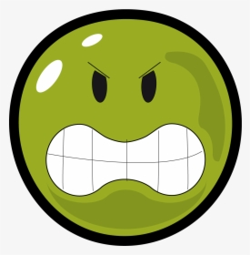 Transparent Smiley Clipart - Angry Face Green Png, Png Download, Transparent PNG