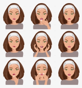 Transparent Emotions Png - Face Emotions For Women, Png Download, Transparent PNG