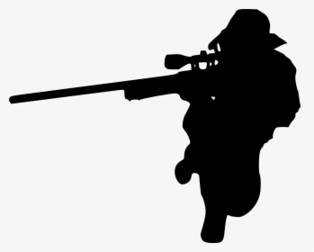 Sniper Rifle Silhouette Png - Soldier Silhouette Transparent Background, Png Download, Transparent PNG