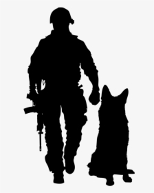 Transparent Soldier Silhouette Png - Soldier And Dog Silhouette, Png Download, Transparent PNG