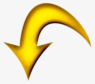 Yellow Arrow Curved Down - Transparent Yellow Arrows, HD Png Download, Transparent PNG