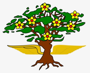 Tree With Flowers And Roots, HD Png Download, Transparent PNG