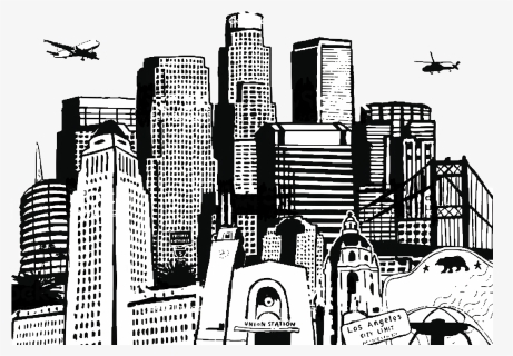 #losangeles #la #california #city #silhouette #freetoedit - Drawn Los Angeles, HD Png Download, Transparent PNG